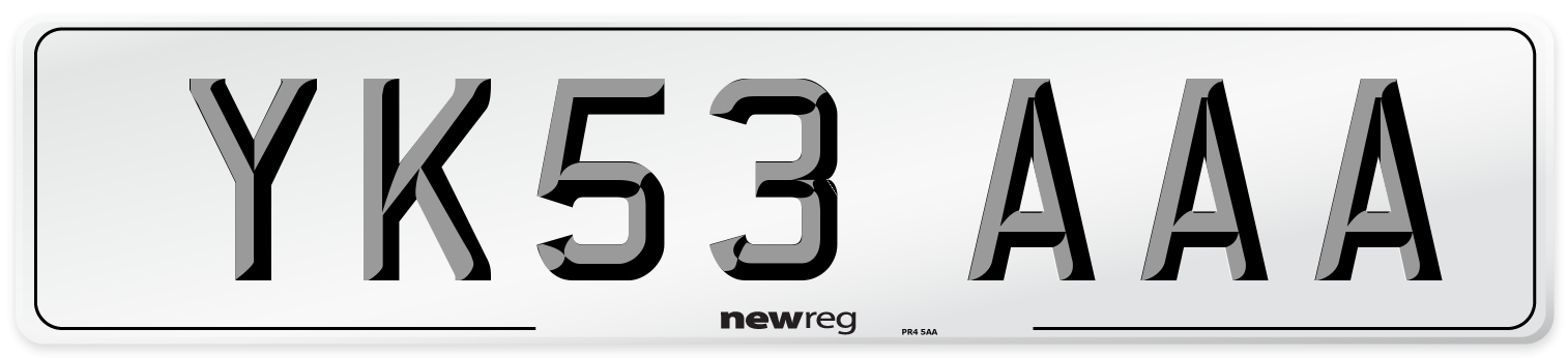 YK53 AAA Number Plate from New Reg